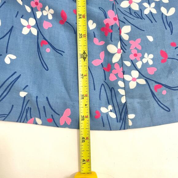 VTG Malia Honolulu Womens Midi Dress 10 Blue Floral Dainty Feminine Retro Cotton - Picture 9 of 16